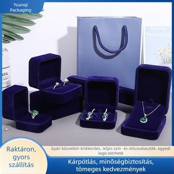 Elegáns velúr ékszerdoboz fülbevalókhoz, nyakláncokhoz és gyűrűkhöz