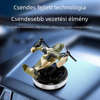 Napelemes autóillatosító V-22 Osprey modell, fény hatására forog, szagokat megszüntet, hosszú ideig tartó illat, autó dísz