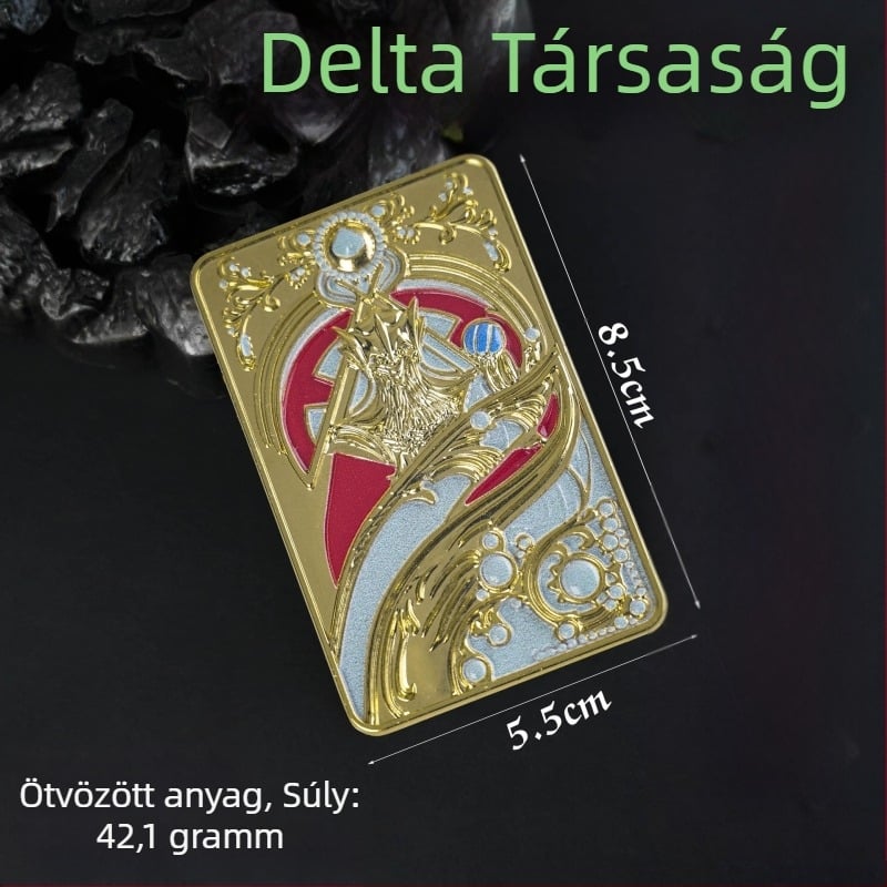 Aranyozott Delta kártya modell, piros gyűjteménydarab