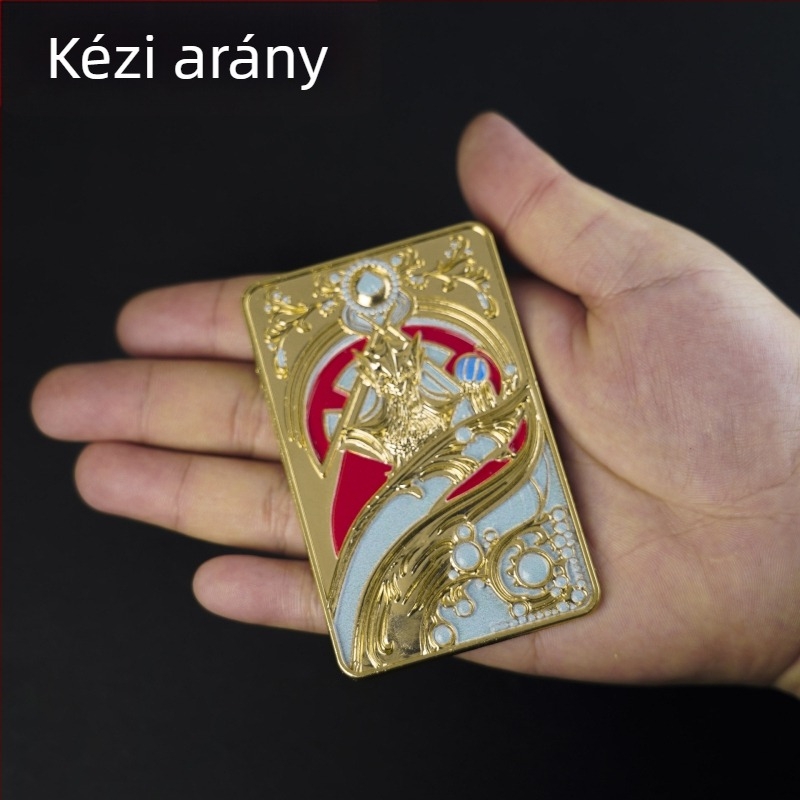 Aranyozott Delta kártya modell, piros gyűjteménydarab