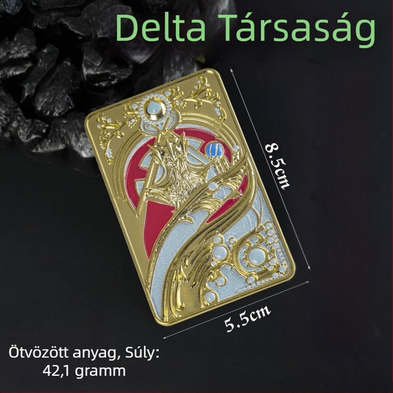 Aranyozott Delta kártya modell, piros gyűjteménydarab