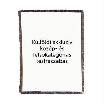 Pamut fonalból kötött pléd bojtokkal, kanapé takaró, hátteret idéző díszítő pléd
