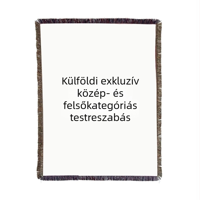 Pamut fonalból kötött pléd bojtokkal, kanapé takaró, hátteret idéző díszítő pléd