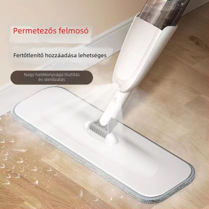 Bangfa vízpermetes padló mop – érintésmentes, száraz és nedves tisztításra, lapos mop, ultrafin szálak, rozsdamentes acél nyél