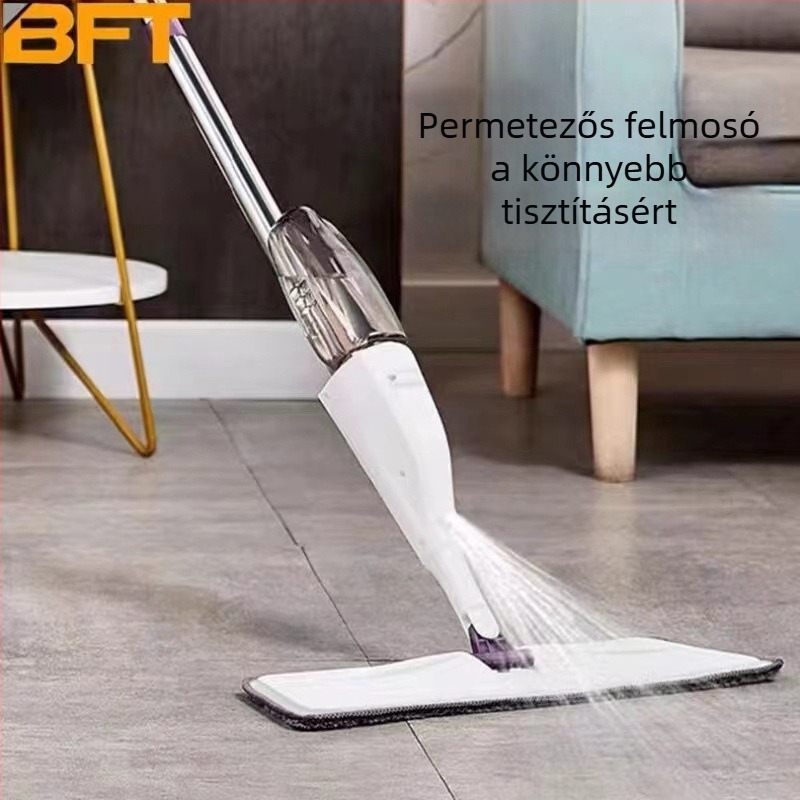 Bangfa vízpermetes padló mop – érintésmentes, száraz és nedves tisztításra, lapos mop, ultrafin szálak, rozsdamentes acél nyél