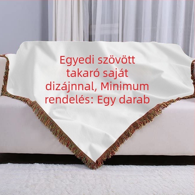 Pamut gobelén bojtokkal és kötött pléd megjelenésű nappali dekorációhoz