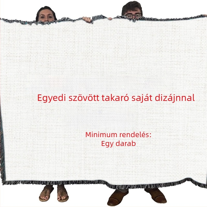 Pamut gobelén bojtokkal és kötött pléd megjelenésű nappali dekorációhoz