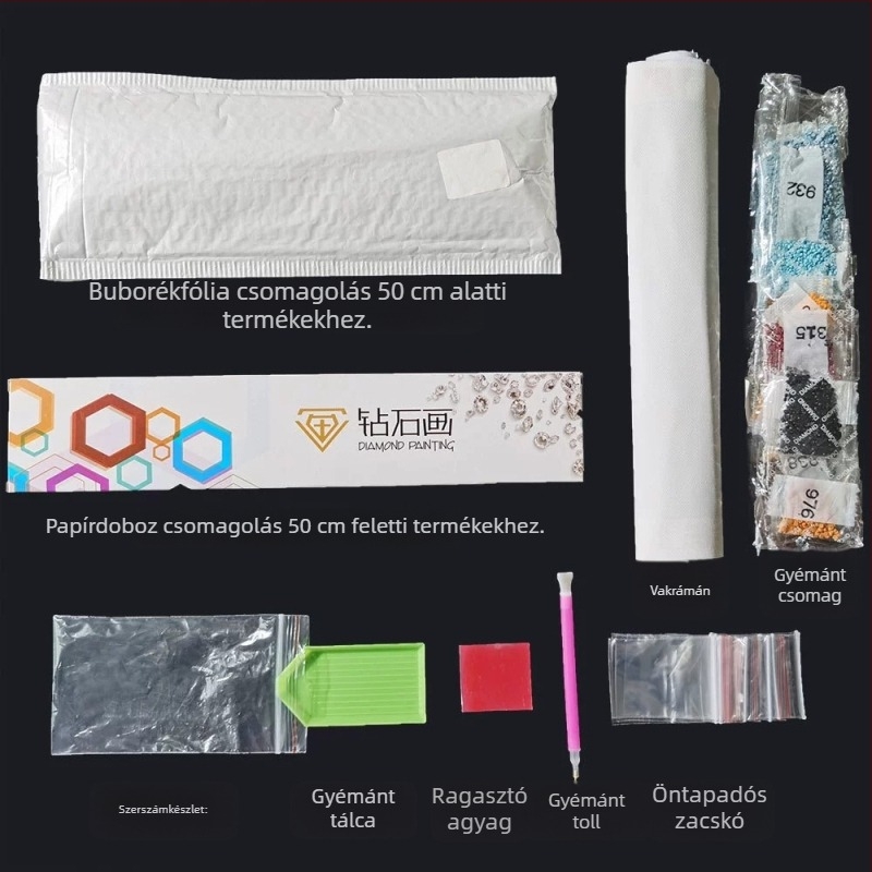 Fekete macska keresztszemes készlet – gyémántfestés 11-CT pamutvásznon