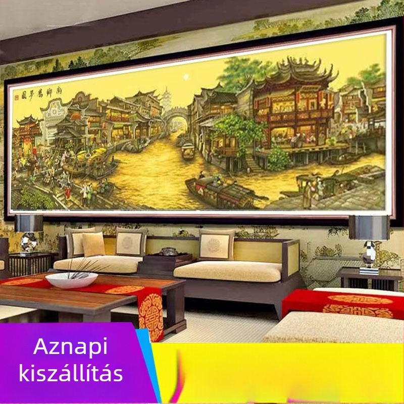 Nanxiang Régi Álom keresztszemes készlet – Panoráma teljes hímzés pamutszöveten
