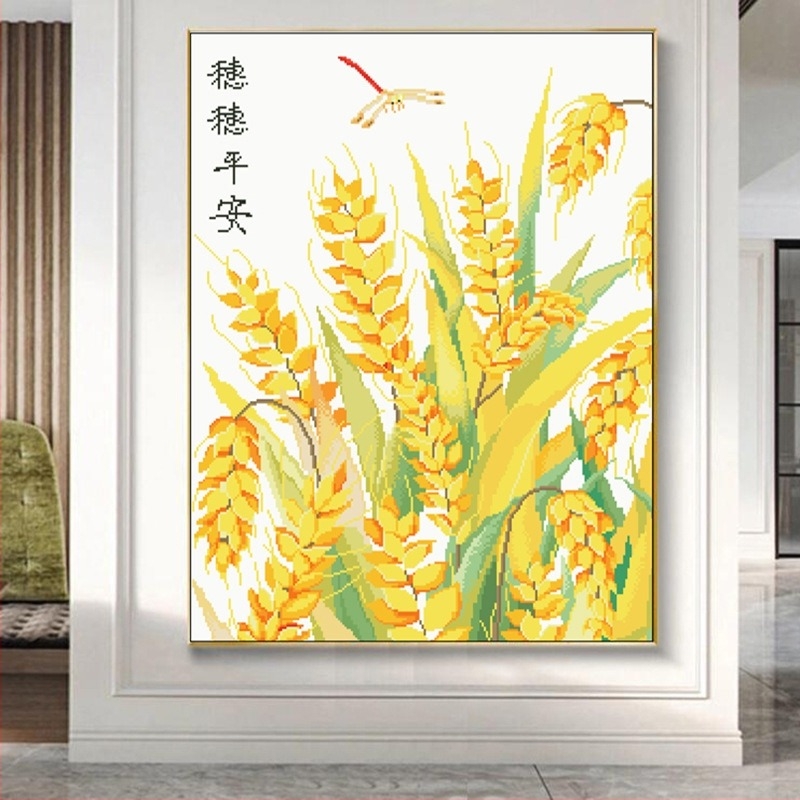 9CT keresztszemes készlet, fehér fonallal, pastoral motívum, Chinese Wind sorozat, nappali és hálószoba dekorációhoz