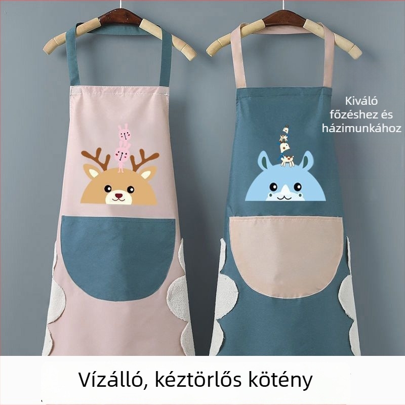 PVC-ből készült vízálló ujj nélküli konyhai kötény, koreai stílusú otthoni főzéshez.