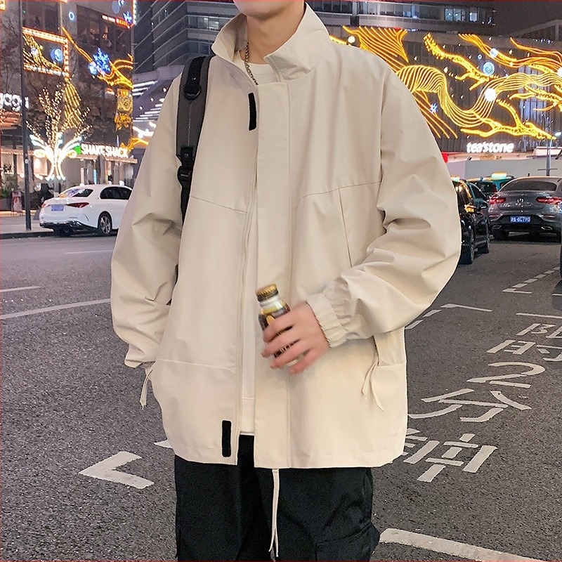 Férfi dzseki 2025 tavasz, koreai stílus, slim fit, casual munkaruházat, álló gallér, kültérre