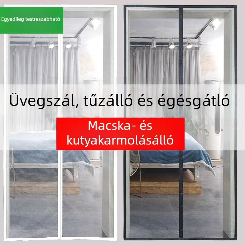 Szúnyogháló ajtófüggöny mágneses Velcro-záródással, háztartási használatra