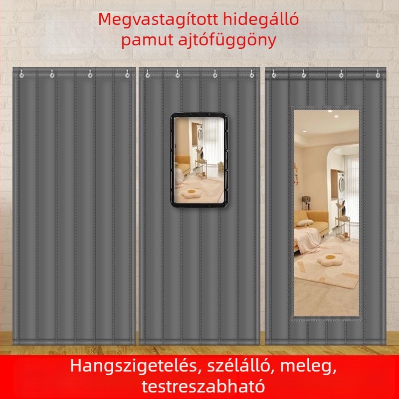 Bélelt pamut ajtófüggöny, nedvességálló és melegen tartó, garázsban, hűtőházban és raktárban.