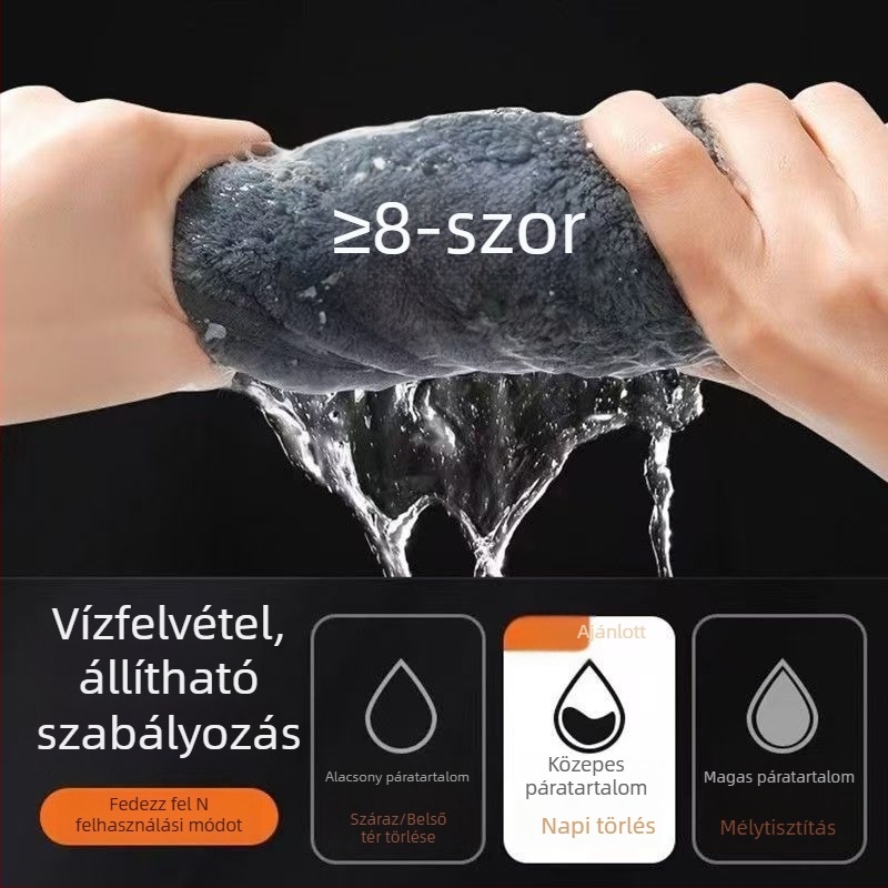 Logóval ellátott mikroszálas autómosó törlő, 400 g, kétoldalas, vastított, kiváló nedvszívó, szöszmentes