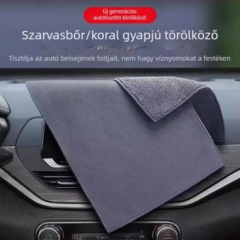 Művelúr autó törlőkendő, kétoldalas rövid velúr, rendkívül nedvszívó