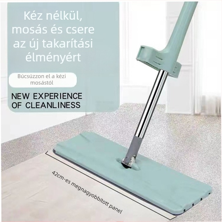1,5 m-es nagy rozsdamentes acél lapos felmosó – érintésmentes kézmosás, háztartási felmosó