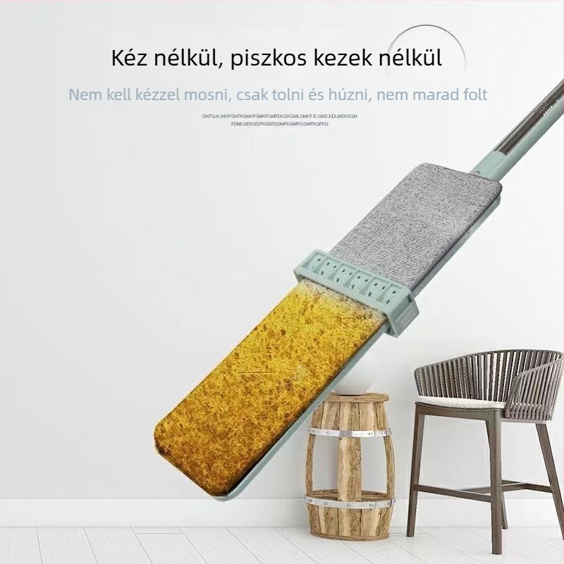 1,5 m-es nagy rozsdamentes acél lapos felmosó – érintésmentes kézmosás, háztartási felmosó