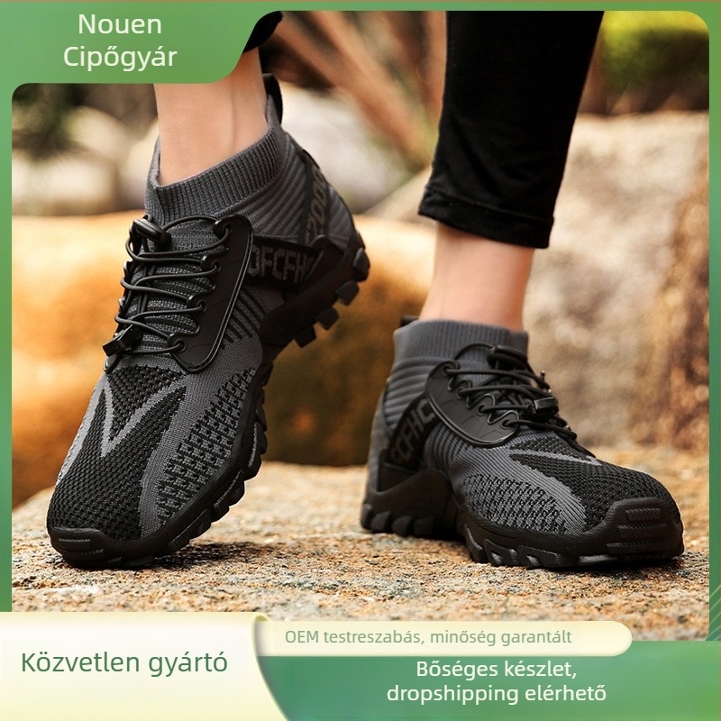 Nagy méretű férfi nyári lélegző mesh slip-on sportcipő, kültéri használatra