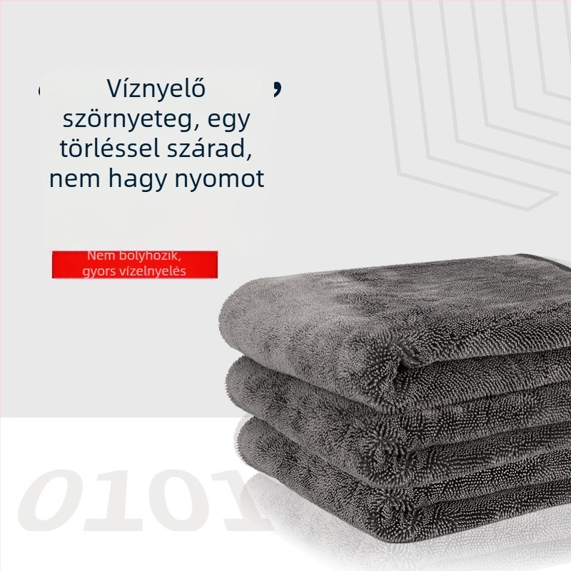 Személyre szabott logóval ellátott fonott autóápoló törölközők, kétoldalas vastagított törölközők, erős nedvszívás