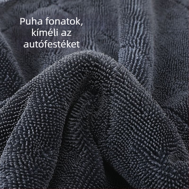 Személyre szabott logóval ellátott fonott autóápoló törölközők, kétoldalas vastagított törölközők, erős nedvszívás