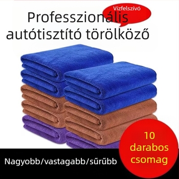Vastagított mikroszálas autómosó kendő – nedvszívó, szöszmentes, karcolásmentes a fényezéshez – praktikus autóápolási kendő