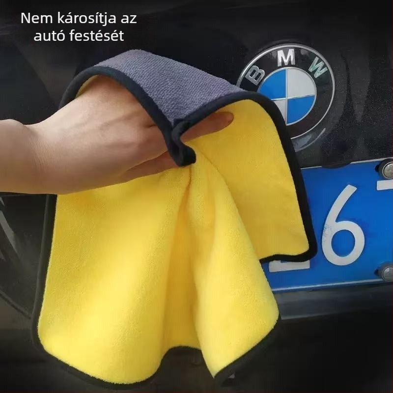 Kétoldalas Coral Fleece autótisztító törölköző, nagy méret, kiváló nedvszívás
