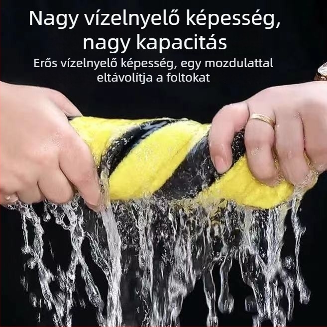 Korall bársony autómosókendő, extra vastag, szöszmentes és nyommentes, nedvszívó az üvegfelületekhez