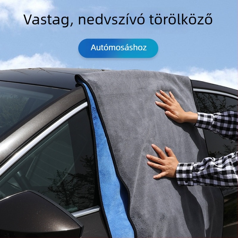 Korall fleece autóápoló törlőkendő, extra nagy méretű, vastag, nedvszívó, szöszmentes, nyom nélkül