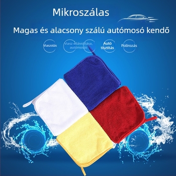 Mikroszálas autótisztító kendő, 40×40 cm, nem hullik, nedvszívó