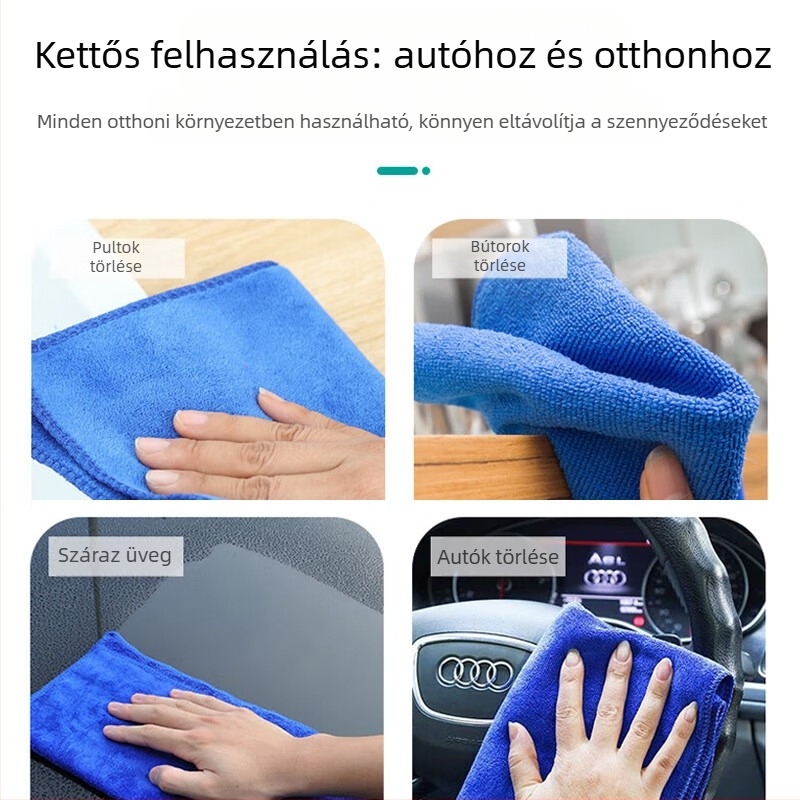 Vastag, nedvszívó autómosó kendő, szöszmentes, nagy méretű belső tisztításhoz