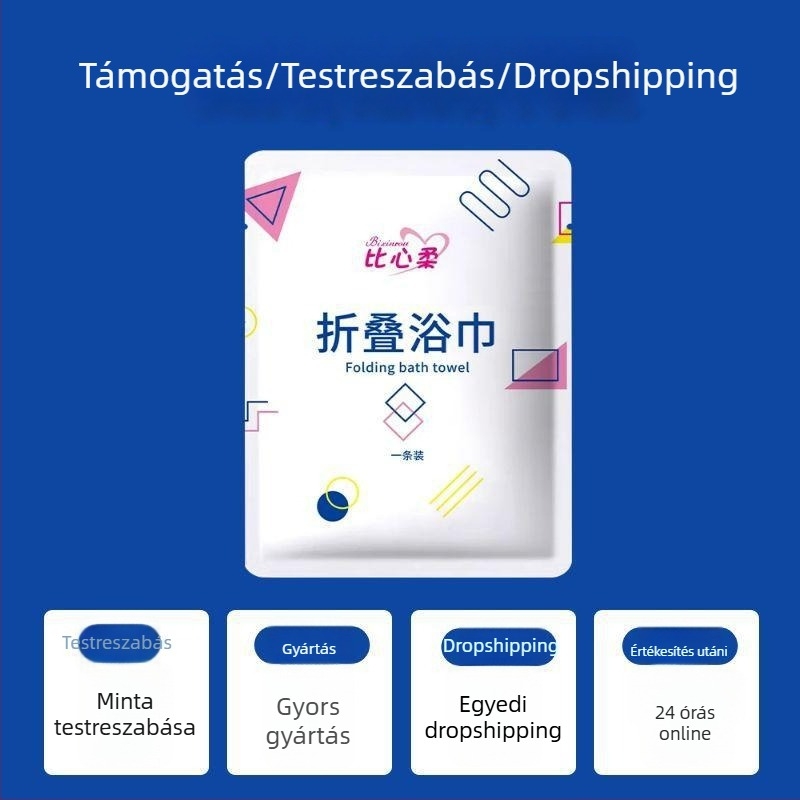 Egyszer használható fürdő törölköző, egyedi csomagolásban, tömörített pamutból, extra nagy méretben, utazási és szállodai használatra, gyorsan száradó, fürdésre és strandra