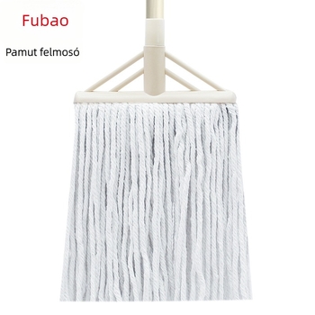 Otthoni pamutszálas mop rozsdamentes acél nyéllel, nagy széles fejű padló mop