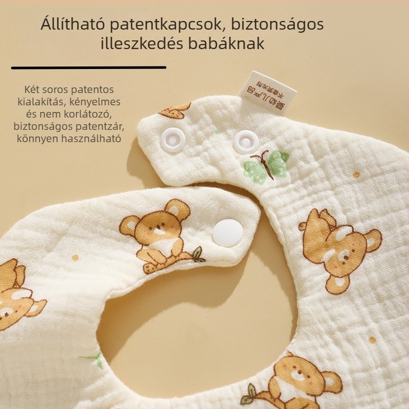 100% pamut géz bébi szalvéta, légáteresztő, tavasz–nyár, nedvszívó