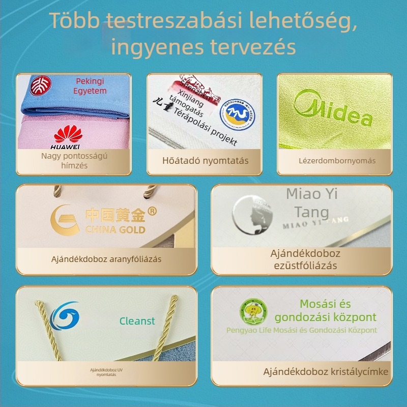 100% pamut fürdőtörölközők ajándékdobozban, három darabos készlet, személyre szabható