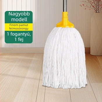 Rozsdamentes acélból készült két részes mop, kerek fejjel, pamutból készült, szállodákhoz, iskolákhoz, áruházakhoz és ingatlanüzemeltetéshez