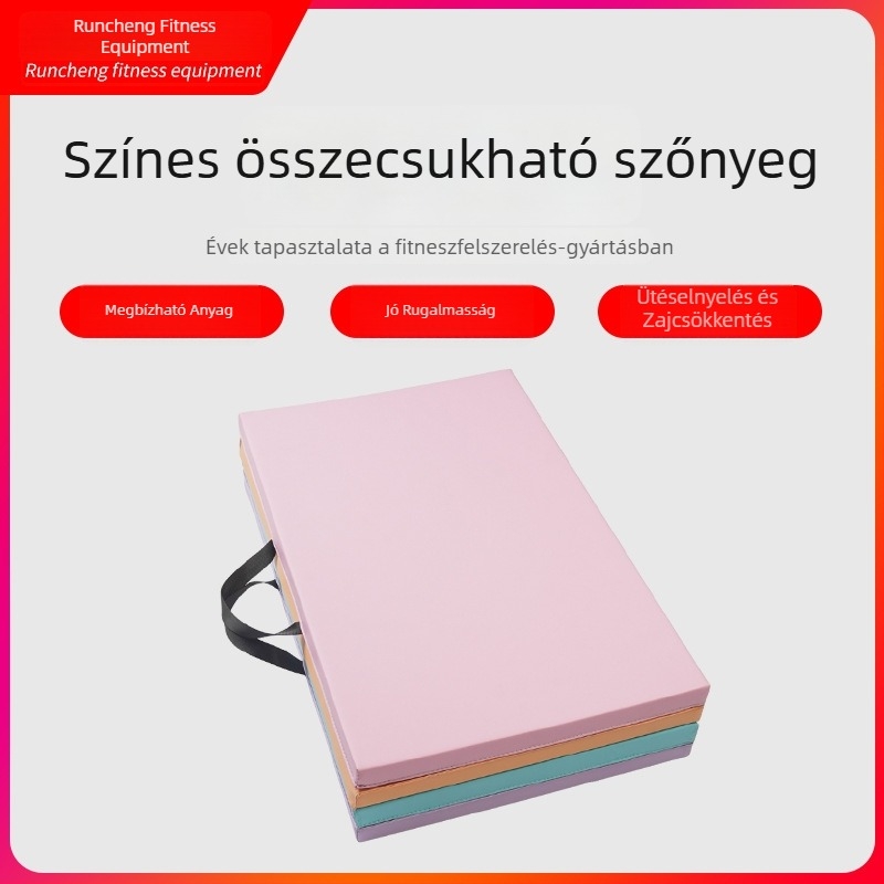 Színes összecsukható edzőmat, 3 vagy 4 részből, habból készült edzésmat otthonra
