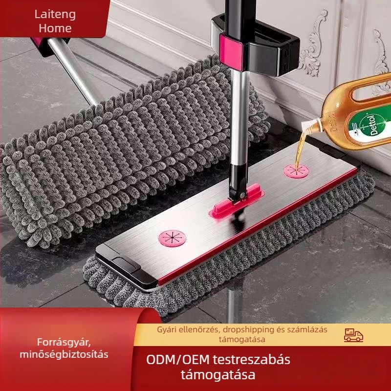 Chenille lapos felmosó háztartási használatra, kézmosás nélkül, nagy felületek tisztítására, 42 cm