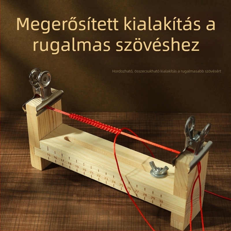 Fából készített keretes kötőállvány DIY ékszerkészítéshez - eszköz karkötők és zsinórok kötéséhez