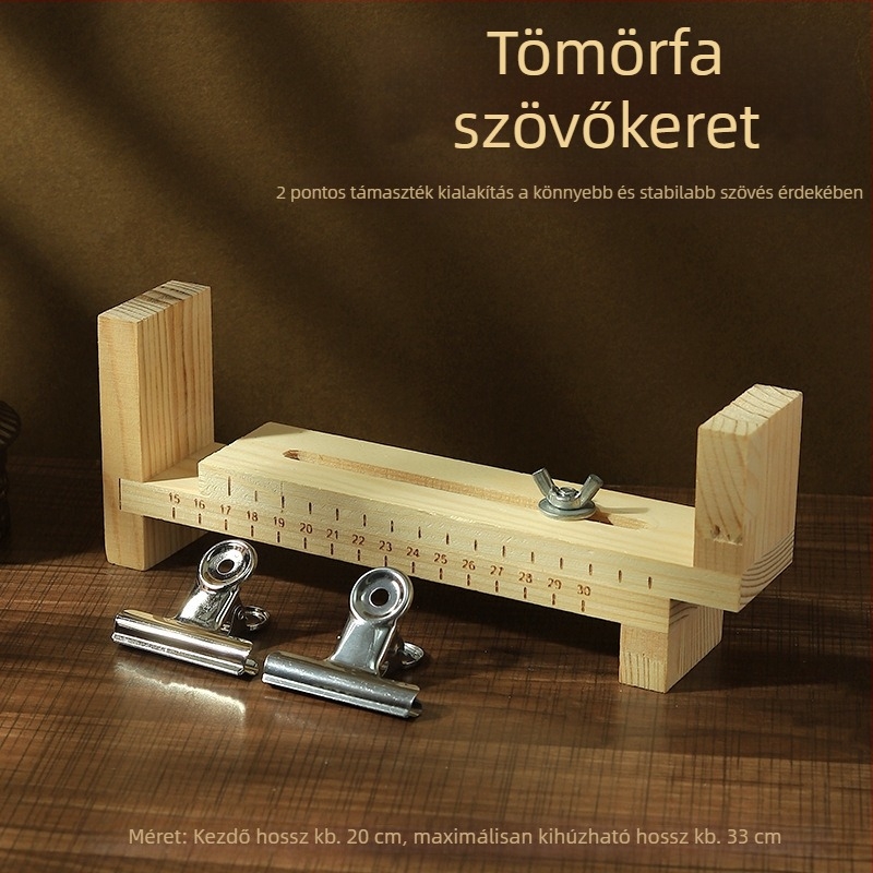 Fából készített keretes kötőállvány DIY ékszerkészítéshez - eszköz karkötők és zsinórok kötéséhez