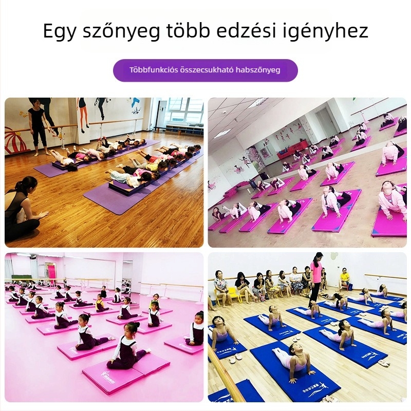 Háromszorosan összecsukható PU bőr tornamatrac gyöngyház pamut töltettel, tánc- és edzésmatrac