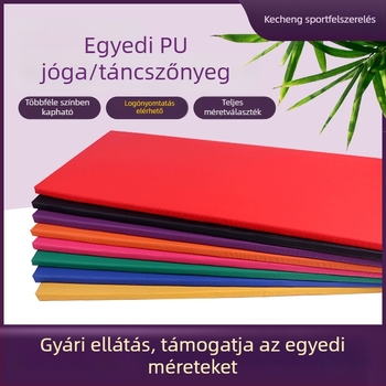 PU jóga matrac téglalap alakú, tánc és gimnasztika gyakorláshoz, otthoni használatra, logóval nyomtatva
