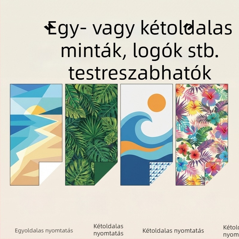 Csíkos mikroszálas strandtörölköző, gyorsan száradó és nedvszívó