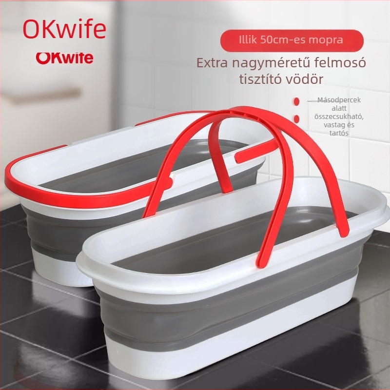 Good Wife összecsukható felmosóvödör, háztartási víztartó a felmosáshoz, téglalap alakú