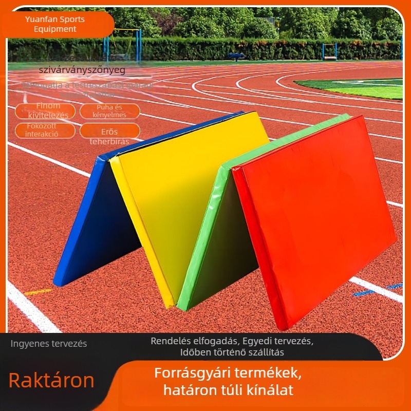 Gyerekeknek szóló összecsukható rainbow gimnasztikai matrac, puha felülettel, egyensúlyrúd, ugródoboz és védő párna