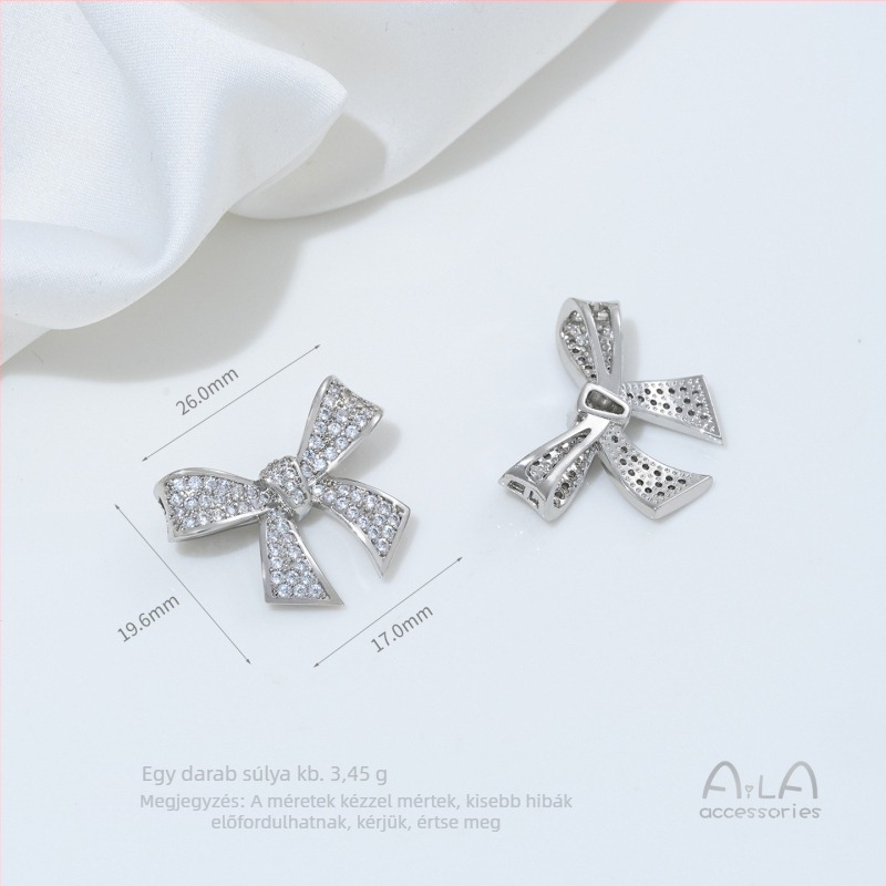 14K aranyozott masni alakú összekötő két lyukkal, DIY kristály-gyöngy karkötőkhöz és nyakláncokhoz