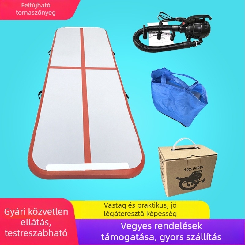 Felfújható texturált felületű jóga- és gimnasztikai matrac, vastag védőmat Taekwondohoz