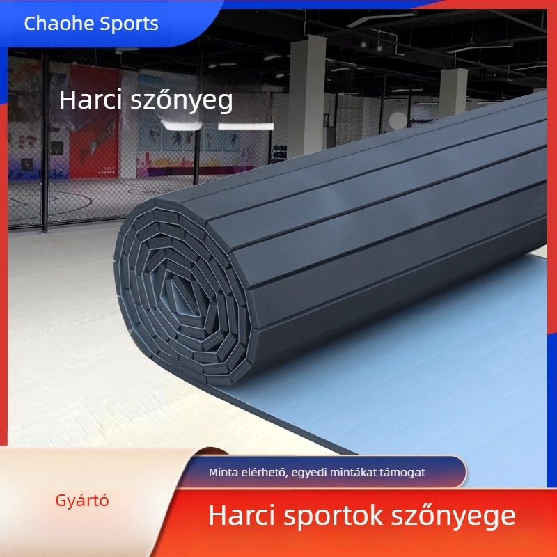 Harci sportokra tervezett tekerhető matrac — Taekwondo, ökölvívás, sanda és birkózás, ütéscsillapító, csúszásmentes.