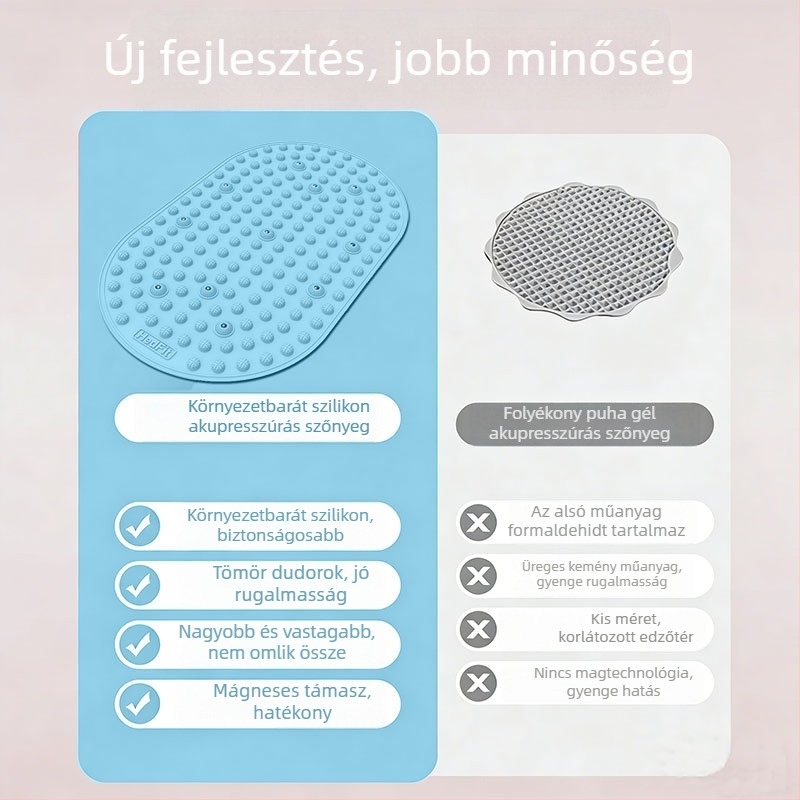 Puha szilikon akupressziós matrac lábmasszázsra és helyben futásra, meridián masszázs, akupressziós tábla, fogyókúra matrac