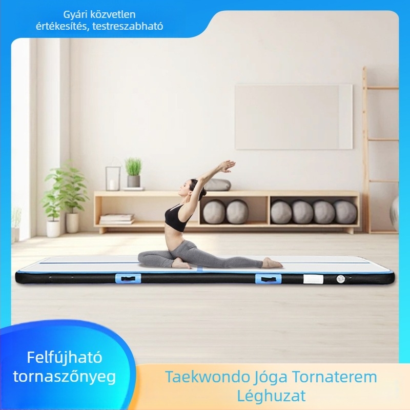 Felfújható gimnasztikai matrac edzéshez, jóga, taekwondo, bukfenc védelem, sportfelszerelés, csiszolt levegő párna